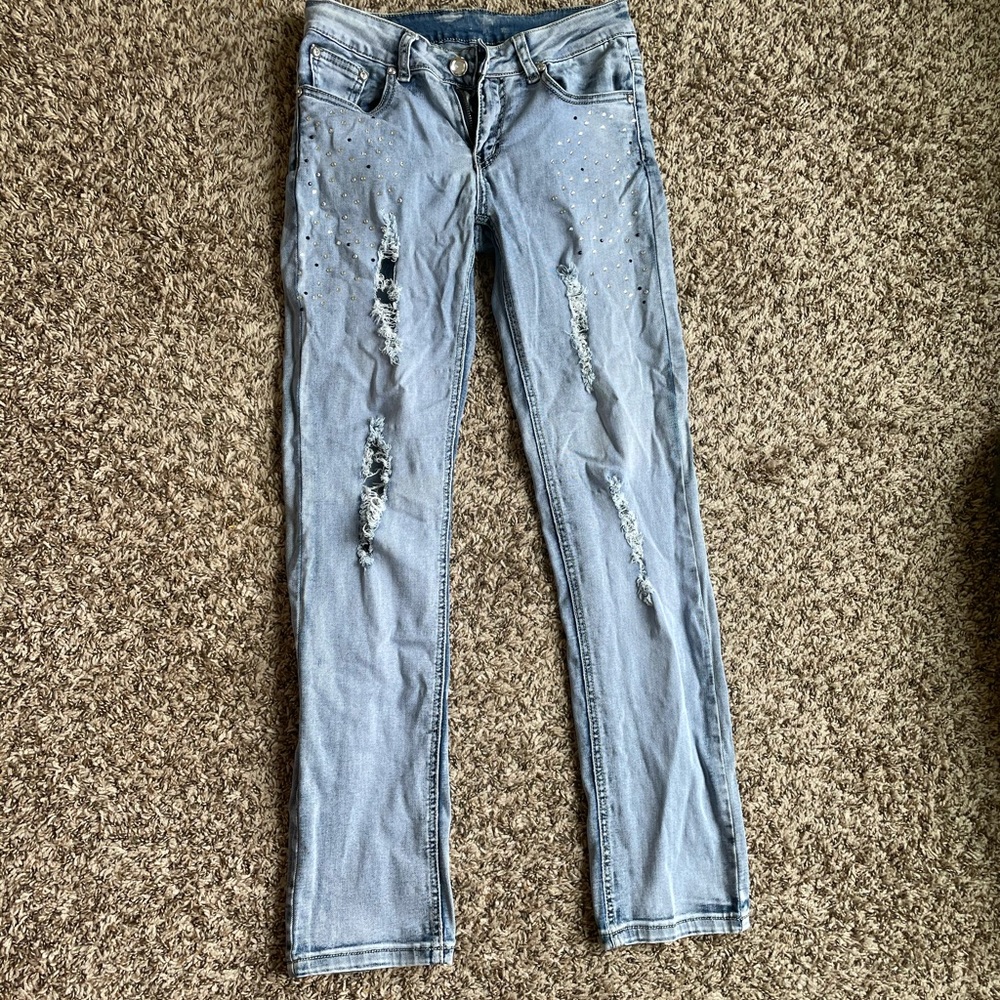 Denim jeans, with gems